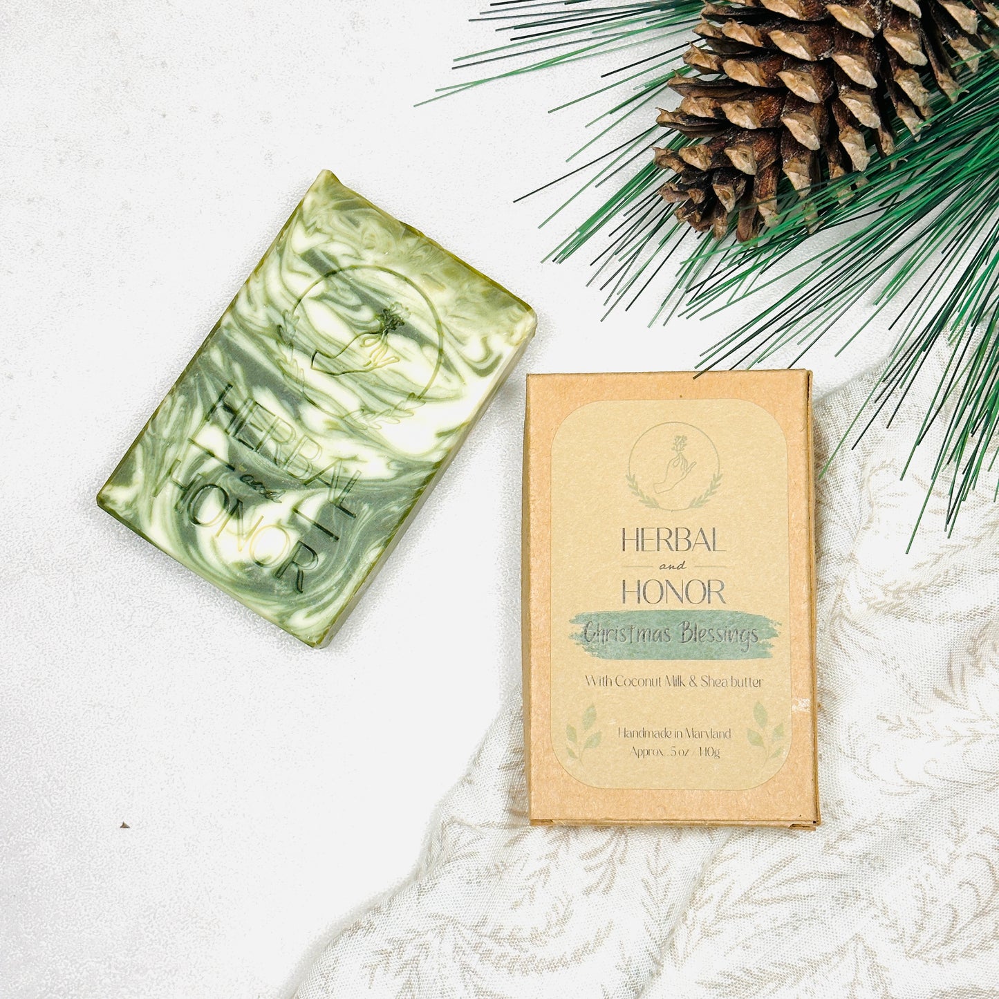 Christmas Blessings - Cedarwood, Fir Needle, and Peppermint All Natural Bar Soap