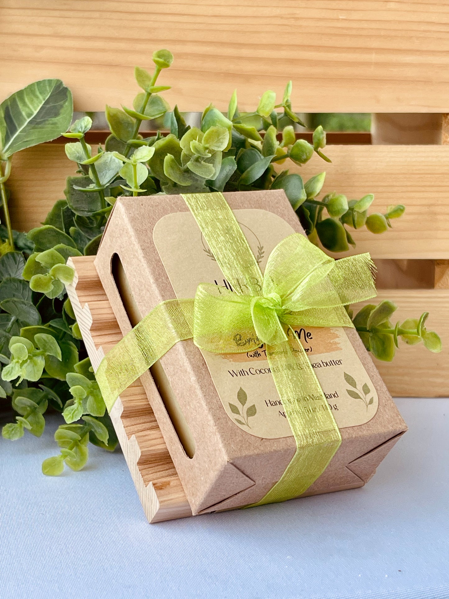 Artisan Soap Bar and Wood Dish Gift Set