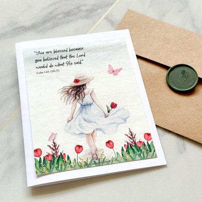 You Are Blessed Scented Card - Luke 1:45