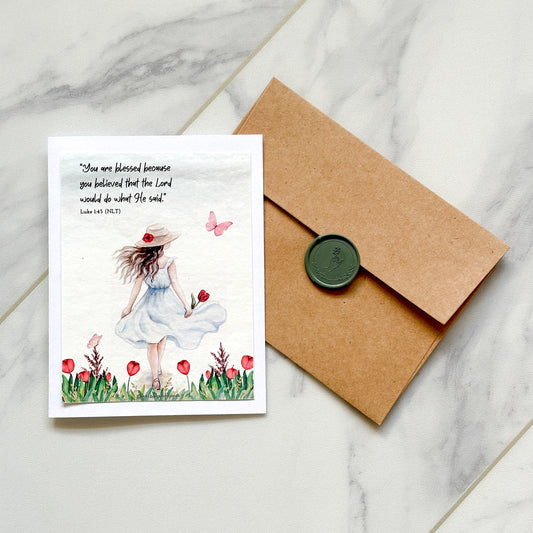 You Are Blessed Scented Card - Luke 1:45