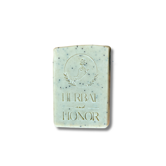 Minty Grass - Exfoliating Poppy Seed and Nettle All Natural Bar Soap with Coconut Milk & Shea Butter