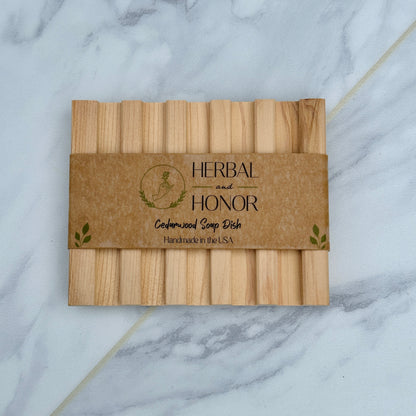 All Natural Cedar Wood Soap Dish