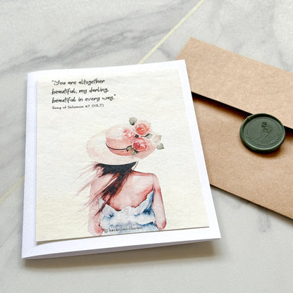 You Are Beautiful Scented Card - Song of Solomon 4:7
