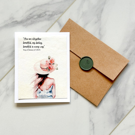 You Are Beautiful Scented Card - Song of Solomon 4:7