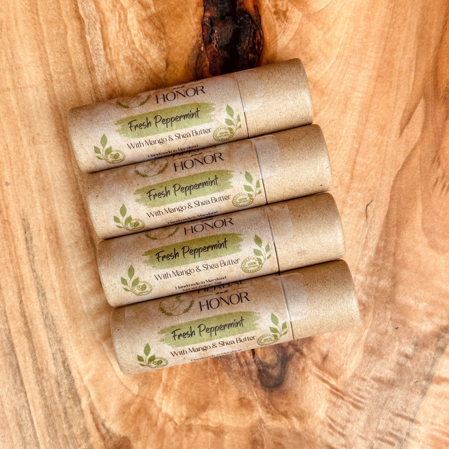 Fresh Peppermint All Natural Vegan Lip Balm